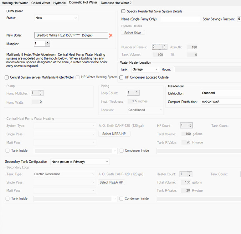 Hot water heating system configuration